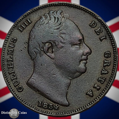 Great Britain 1834 Farthing 1/4d GB3367