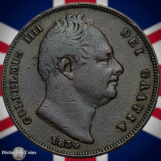 Great Britain 1834 Farthing 1/4d GB3367