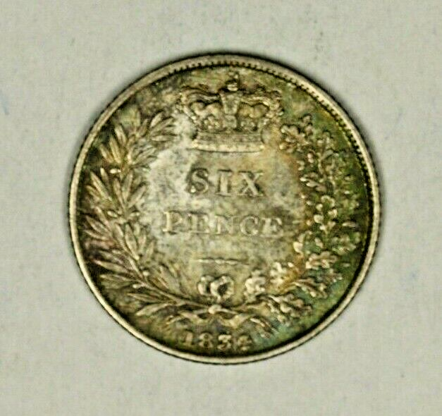 Great Britain Silver 6 Pence 1834   Toned XF    A1449