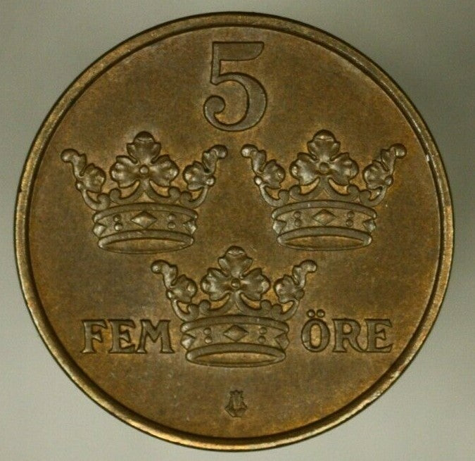 Sweden 5 Ore 1909  XF   A953