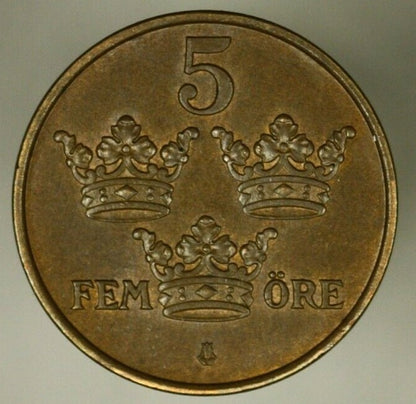 Sweden 5 Ore 1909  XF   A953