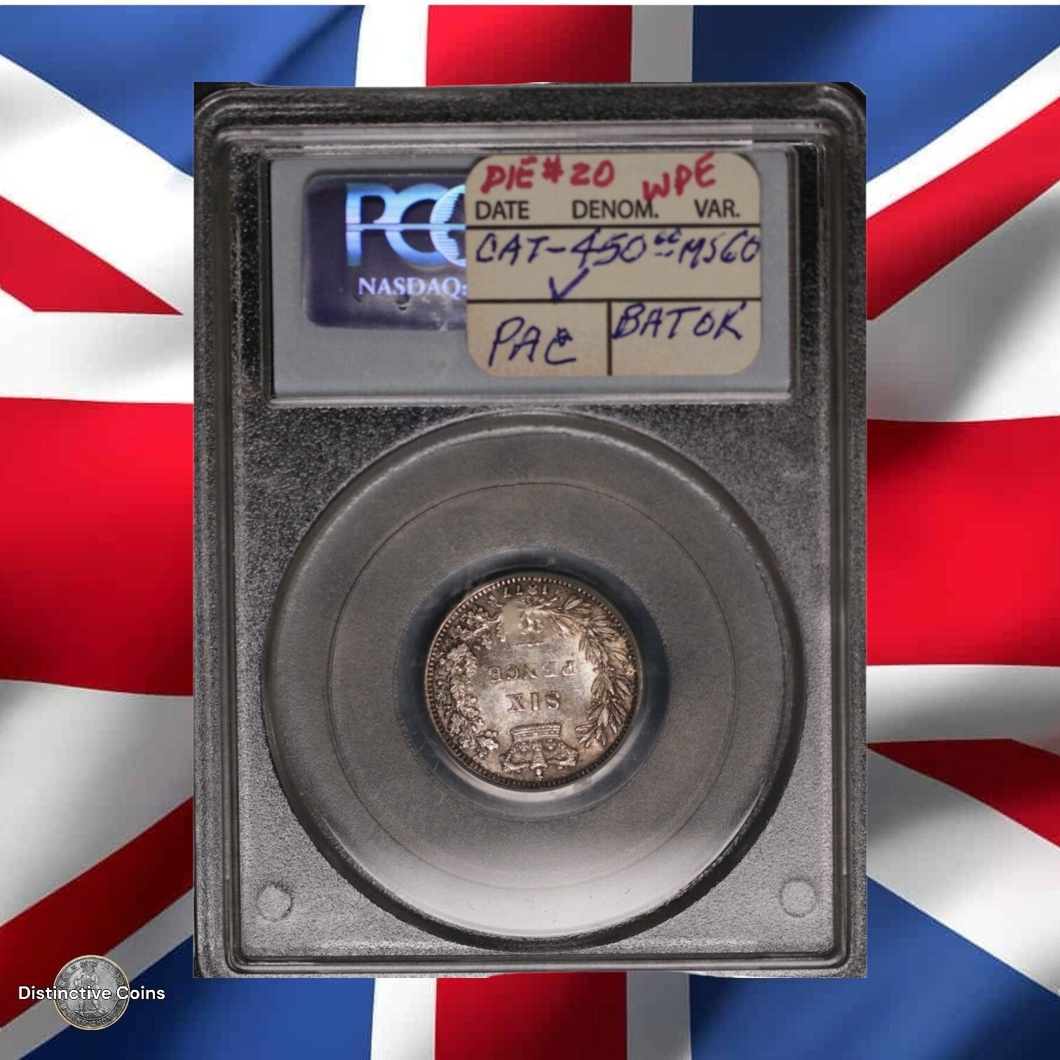 Great Britain 1877 6 Pence PCGS AU58