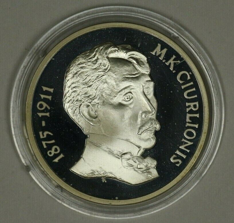 Lithuania Silver 50 Litu 1995 Ciurlionis  PROOF   A2180