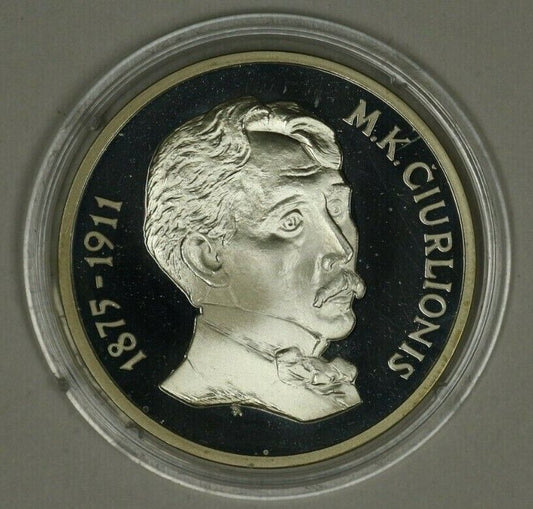 Lithuania Silver 50 Litu 1995 Ciurlionis  PROOF   A2180