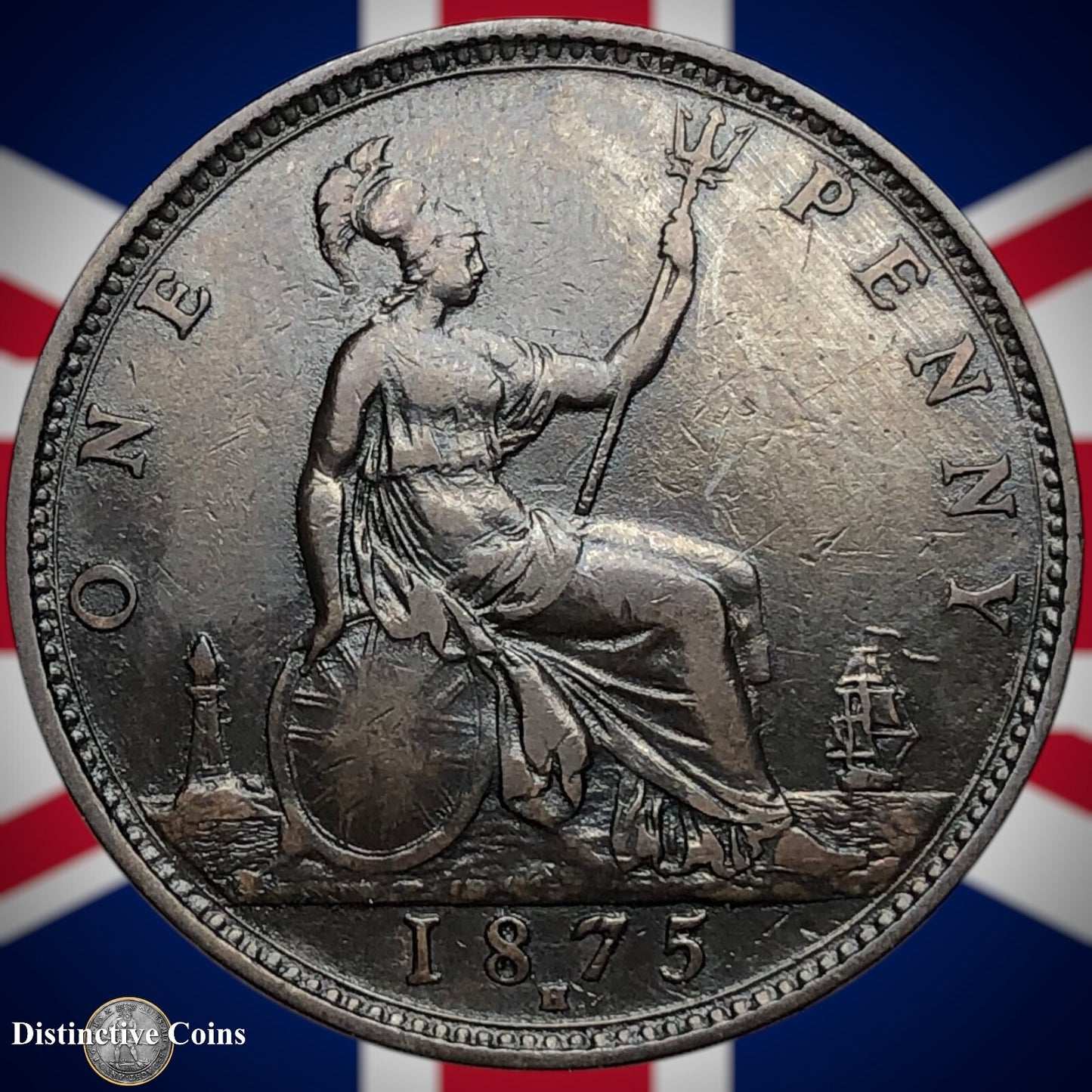 Great Britain 1875 H Penny 1d GB6371