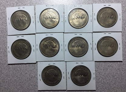 Lot of (10) 1965 NICARAGUA 50 Centavos   #A101 