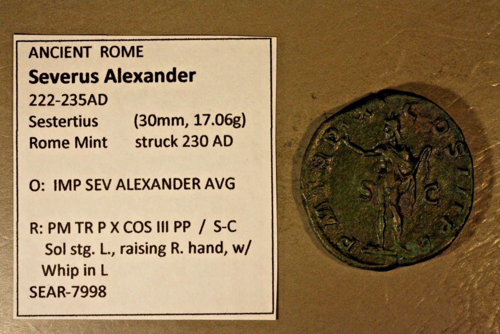 ANCIENT ROME Severus Alexander 222-235AD Bronze Sestertius ROME MINT   #B206