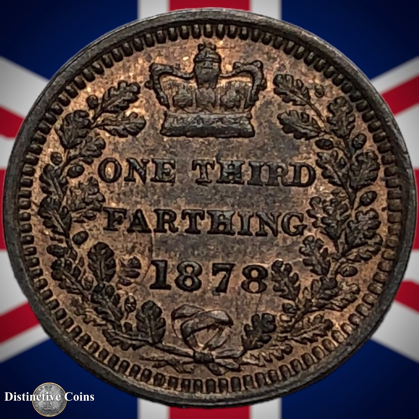 Great Britain 1878 Third Farthing 1/3 Penny GB3016