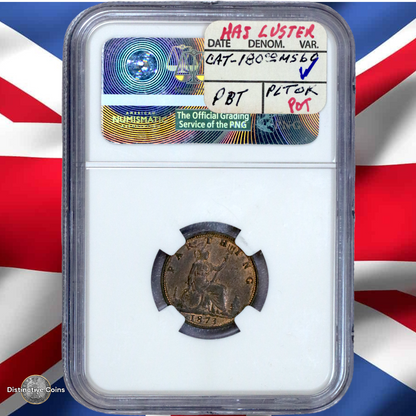 Great Britain 1873 Farthing NGC AU details - GBS049