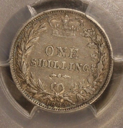 1885 Great Britain Shilling PCGS Genuine Bent XF Detailed 