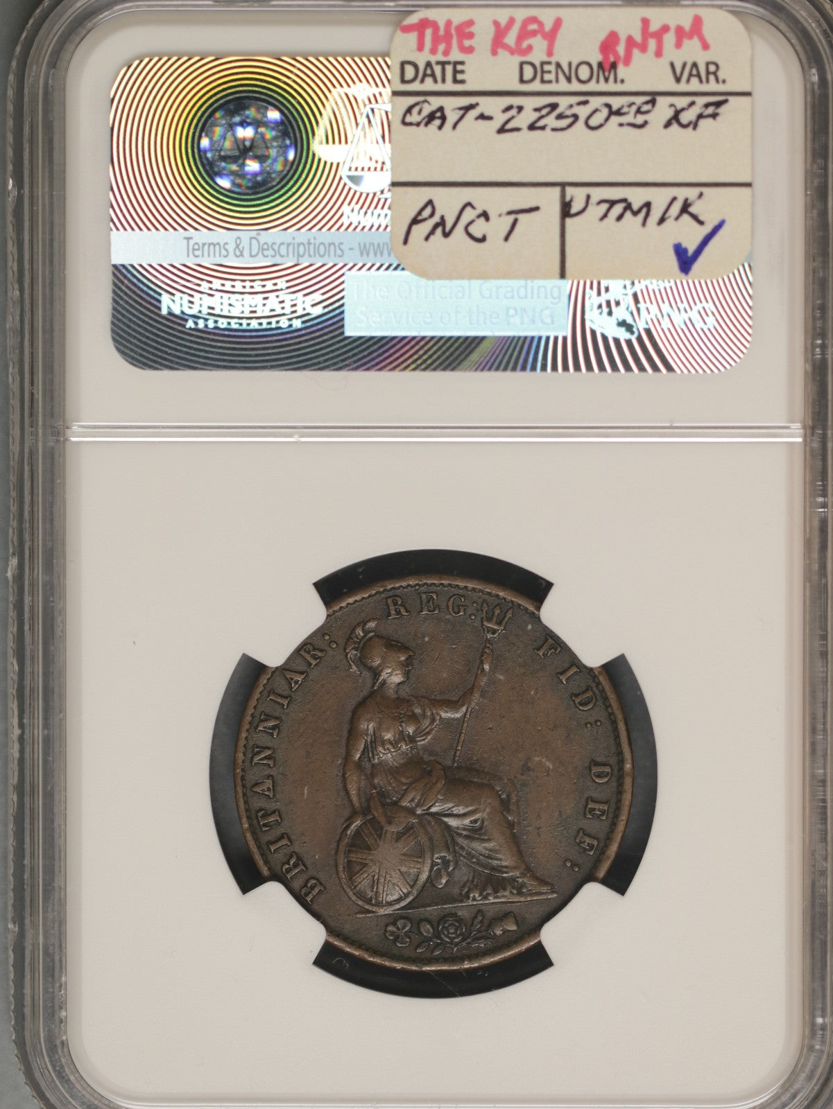 Great Britain 1845 1/2 Penny K-726 NGC VF35 BN KEY DATE