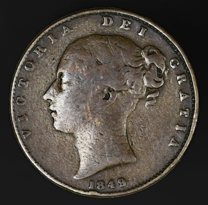 Great Britain 1849 Farthing Key Date  A3214