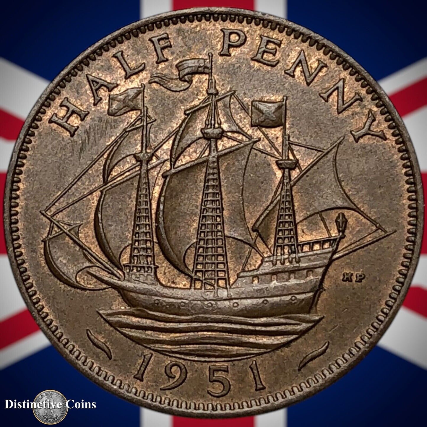 Great Britain 1951 Half Penny 1/2d GB6076