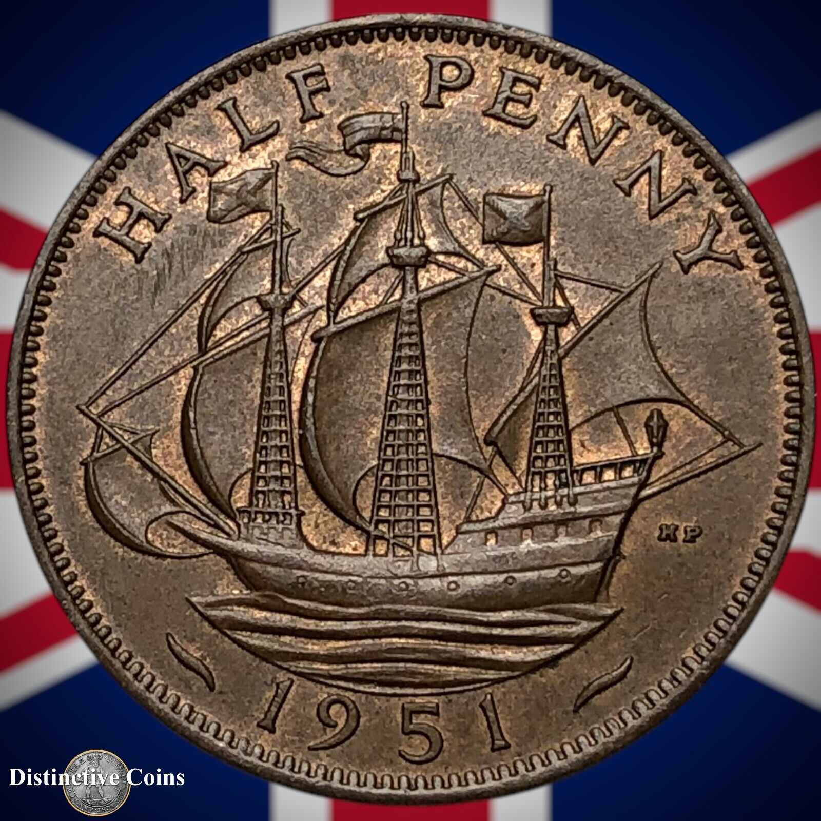 Great Britain 1951 Half Penny 1/2d GB6076
