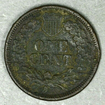 US 1866 Indian Head Penny Porous Bent  A2900