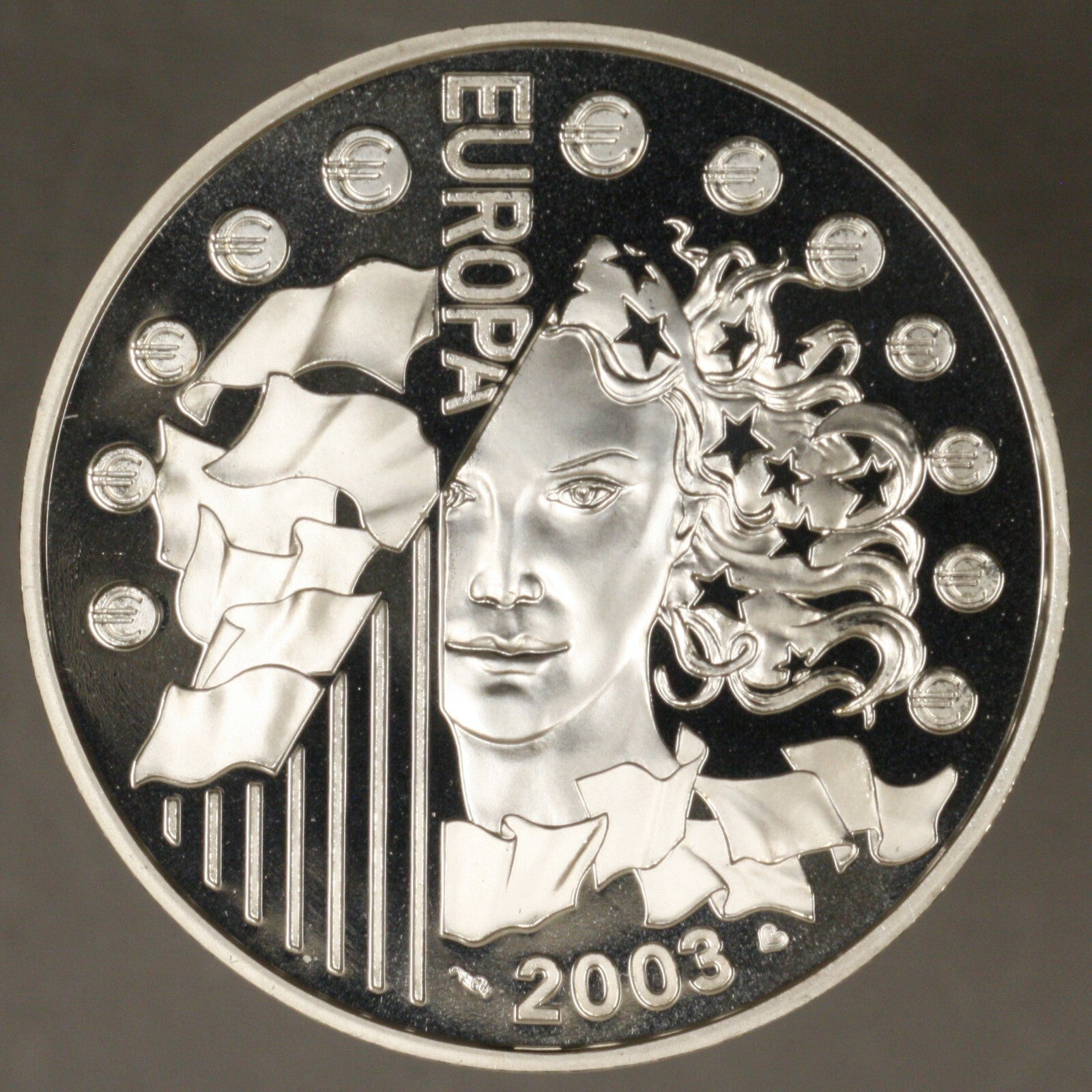 France 2003 1 1/2 Euros Curved Cross Design Proof