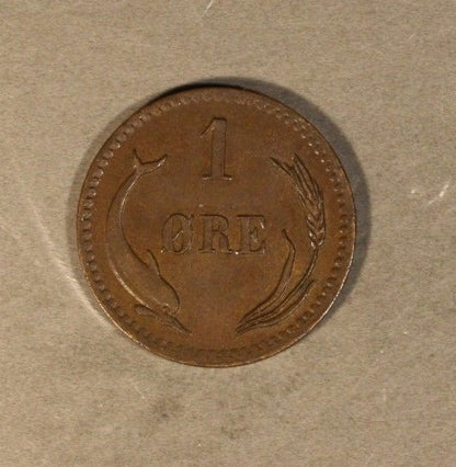 1883 Denmark 1 Ore Very High Grade        