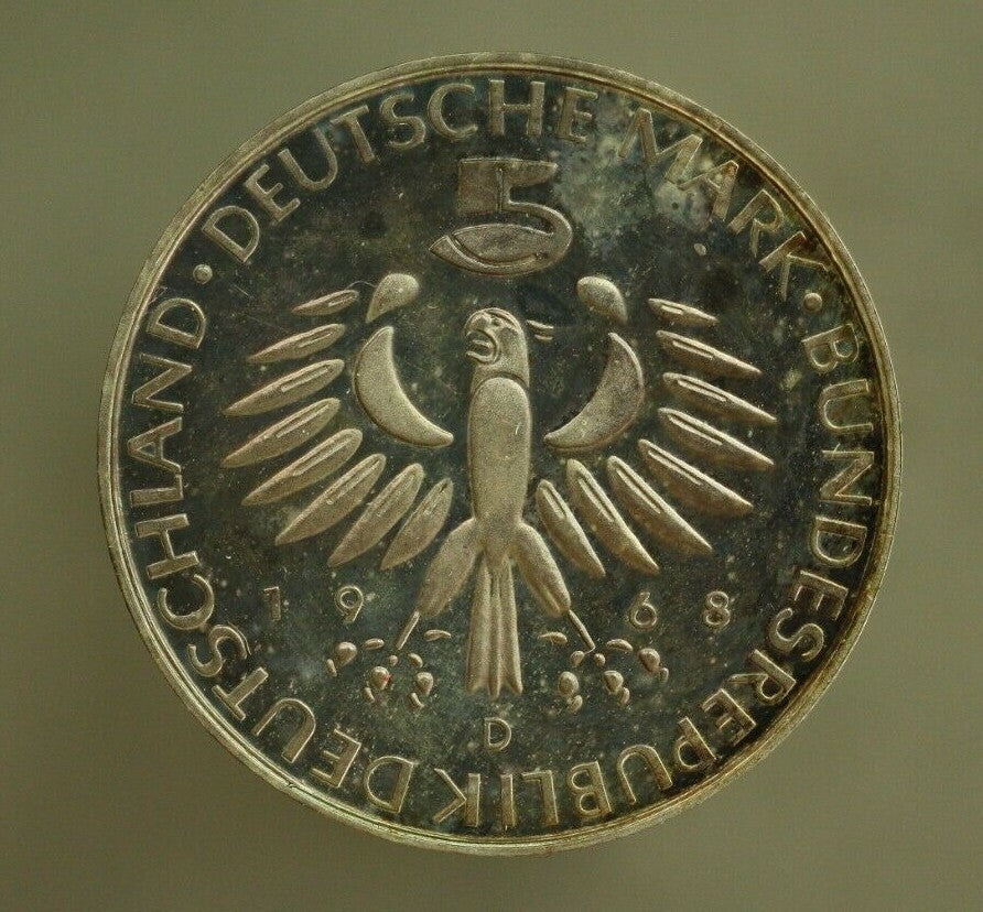 Germany 1968 D 5 Mark Proof Light Hairlines Cat=$100   A257