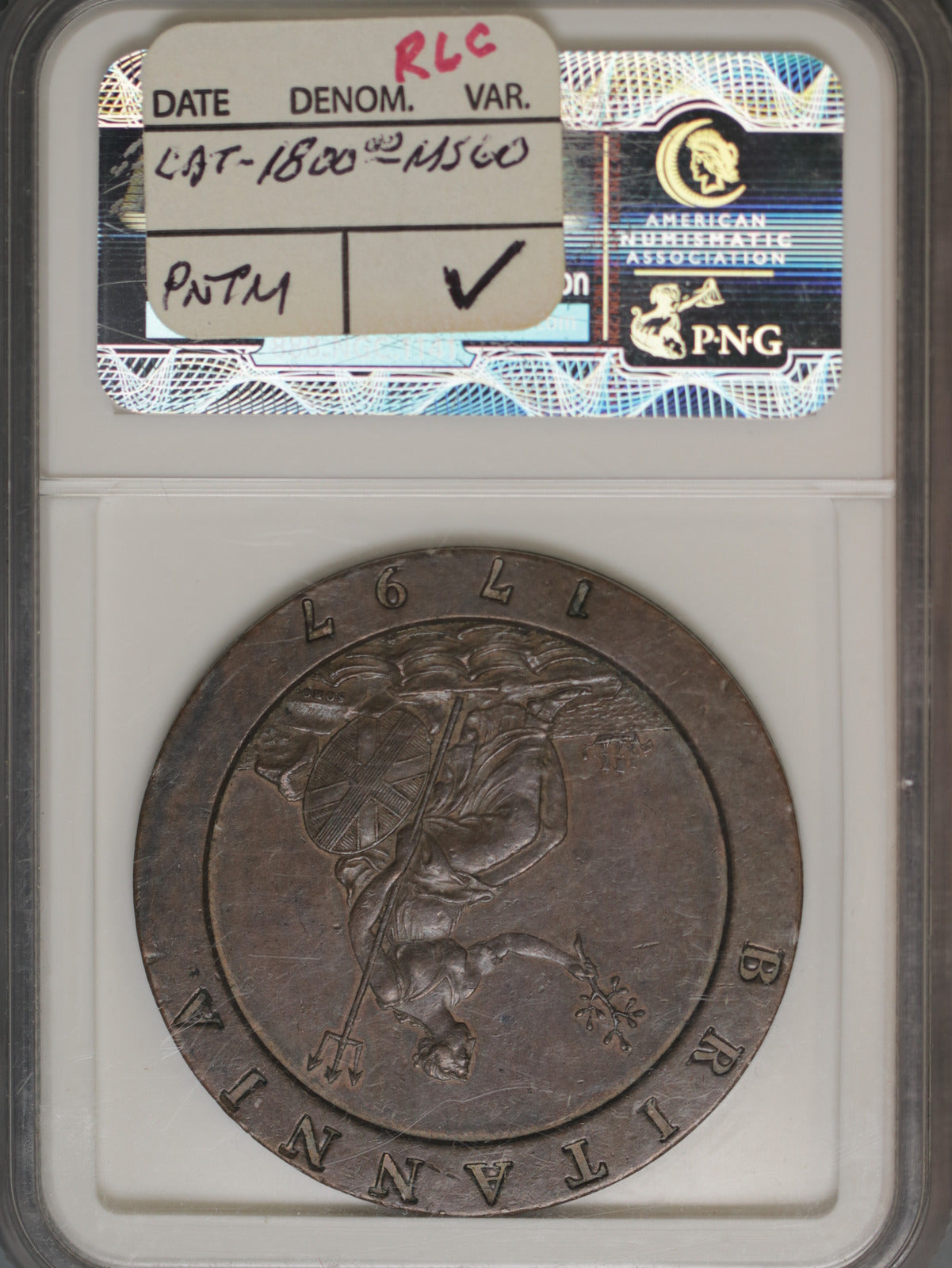 Great Britain 1797 2 Pence K-616 NGC AU58 BN WINGS