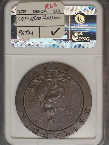 Great Britain 1797 2 Pence K-616 NGC AU58 BN WINGS