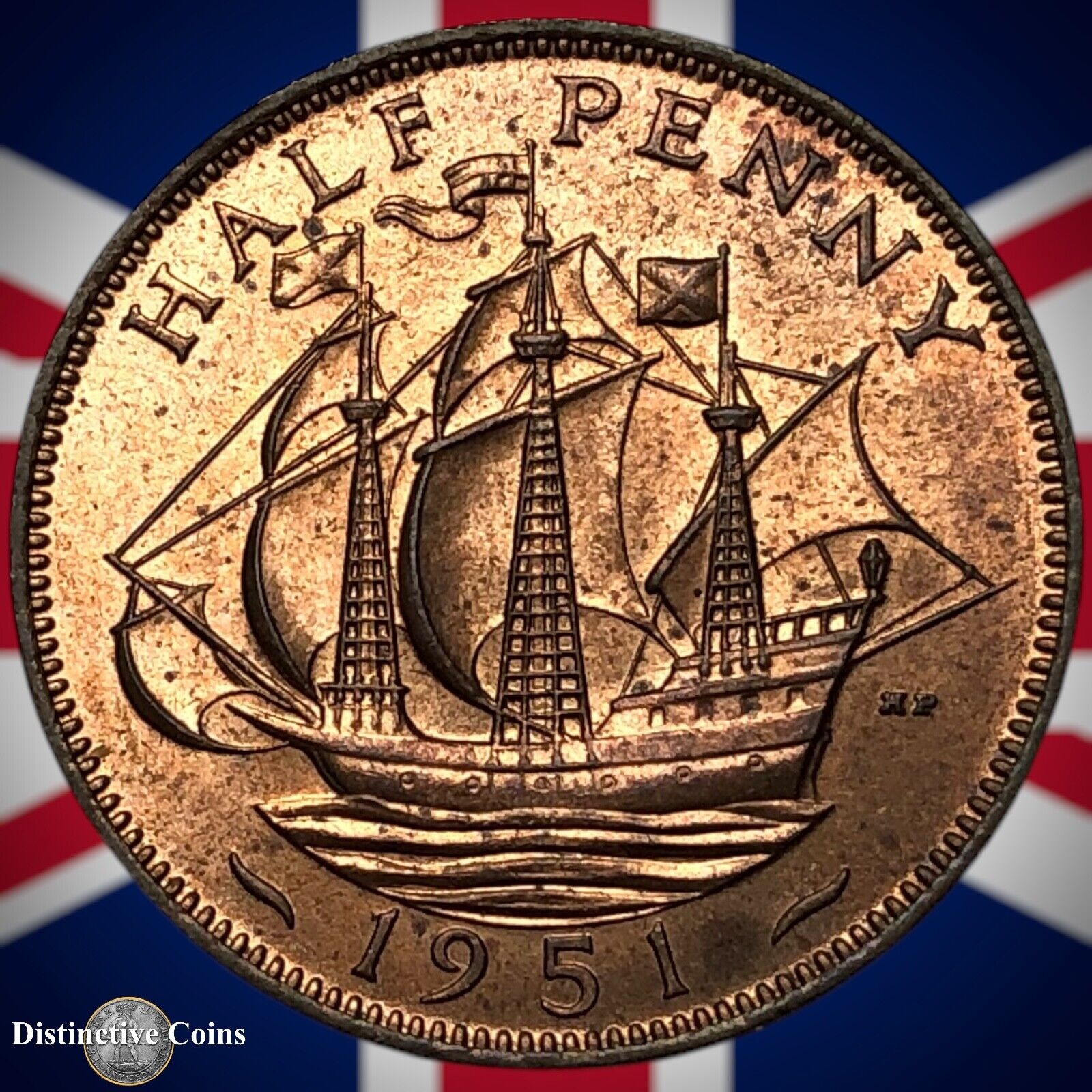 Great Britain 1951 Half Penny 1/2d GB6081