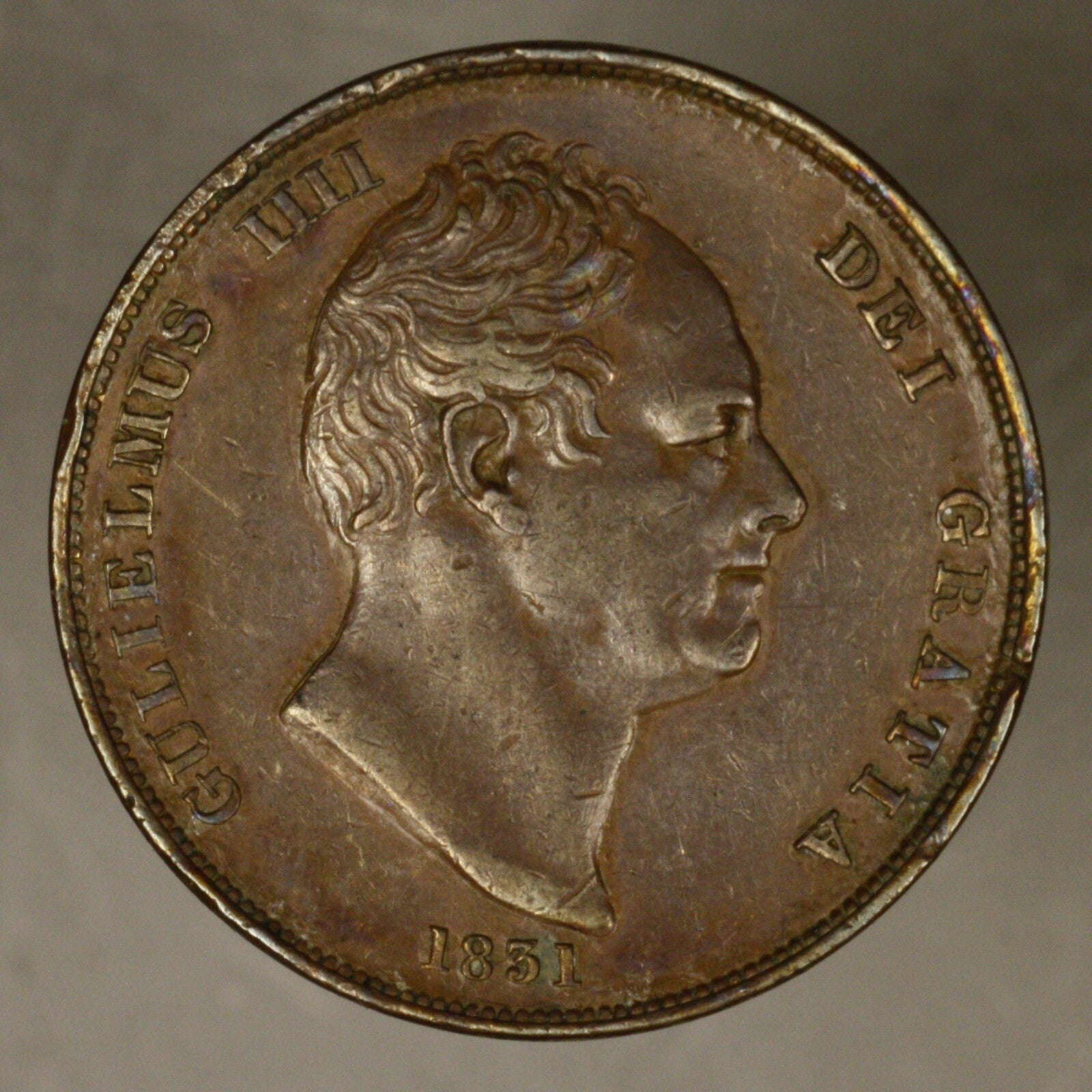 Great Britain 1831 Penny XF Porous rim nicks