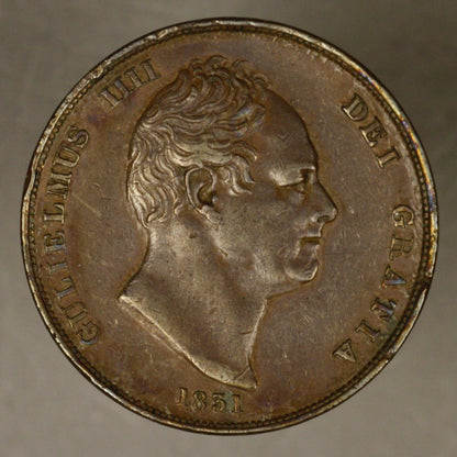 Great Britain 1831 Penny XF Porous rim nicks