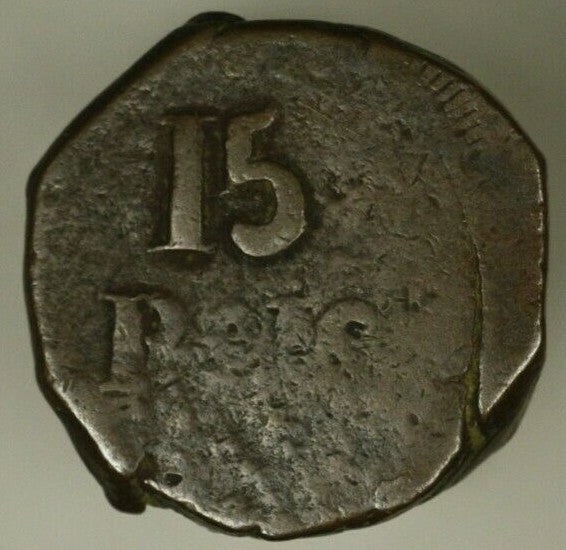 Portuguese India GOA  15 Reis no date -1801   crude Fine  A2191