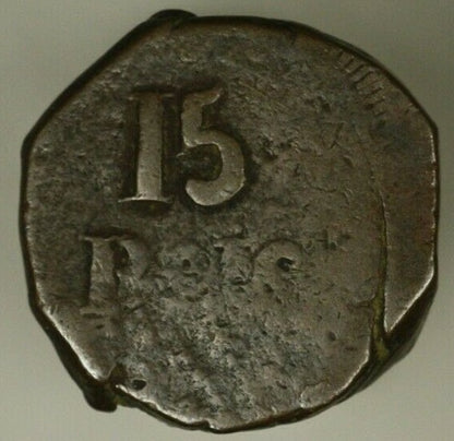 Portuguese India GOA  15 Reis no date -1801   crude Fine  A2191