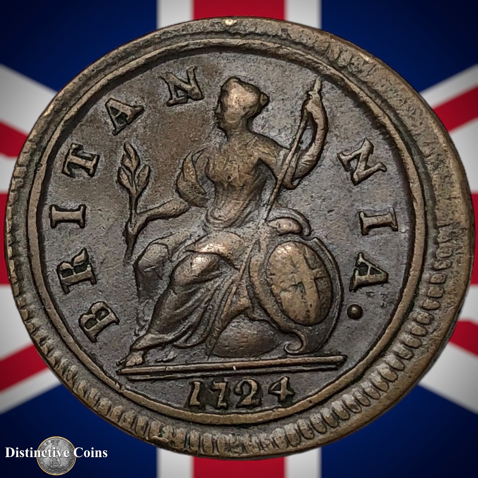 Great Britain 1724 Half Penny 1/2d GB5038