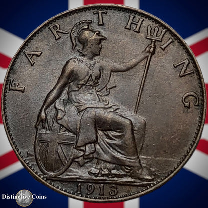 Great Britain 1913 Farthing 1/4d GB4659