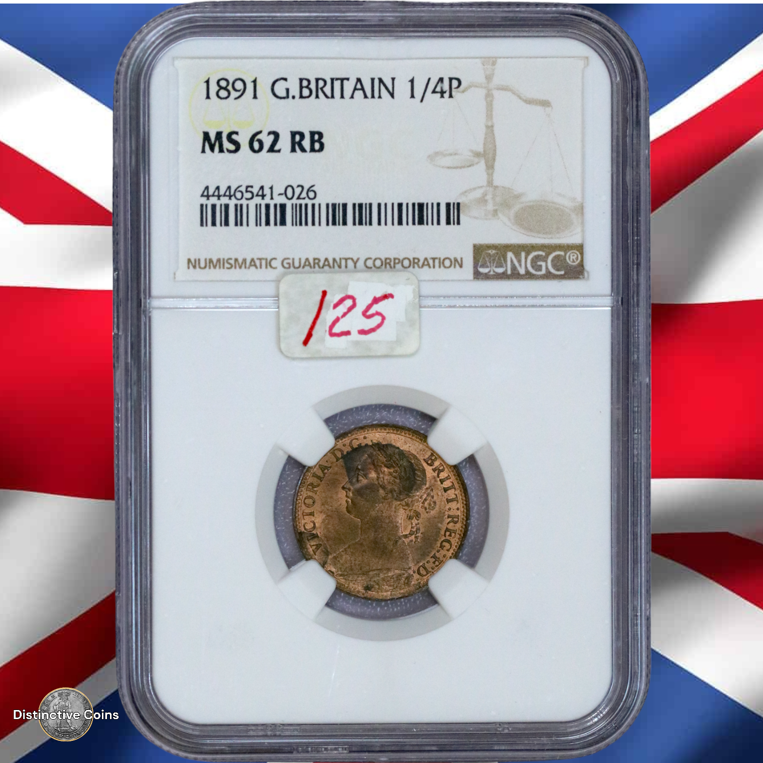 Great Britain 1891 Farthing NGC MS62RB - GBS053