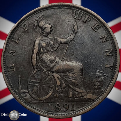 Great Britain 1891 Half Penny 1/2d GB5677