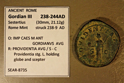 ANCIENT ROME Gordian III  238-244AD Bronze Sestertius ROME MINT   #B205