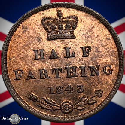 Great Britain 1843 Half Farthing 1/2 Penny GB3076