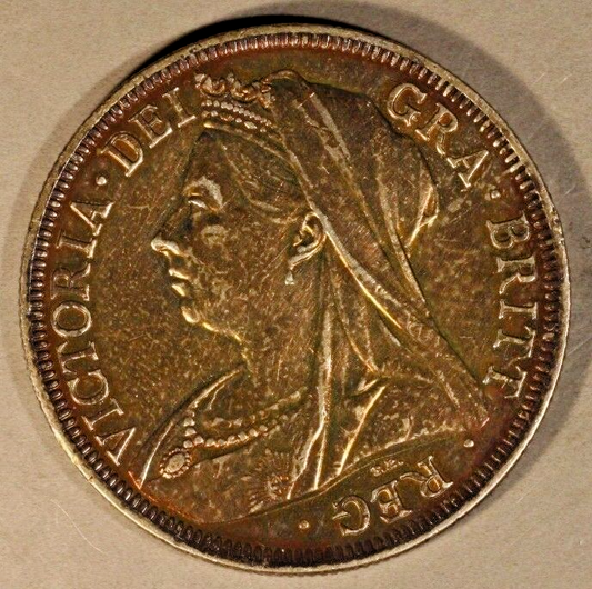 1900 Great Britain Silver Half Crown Nice Details      
