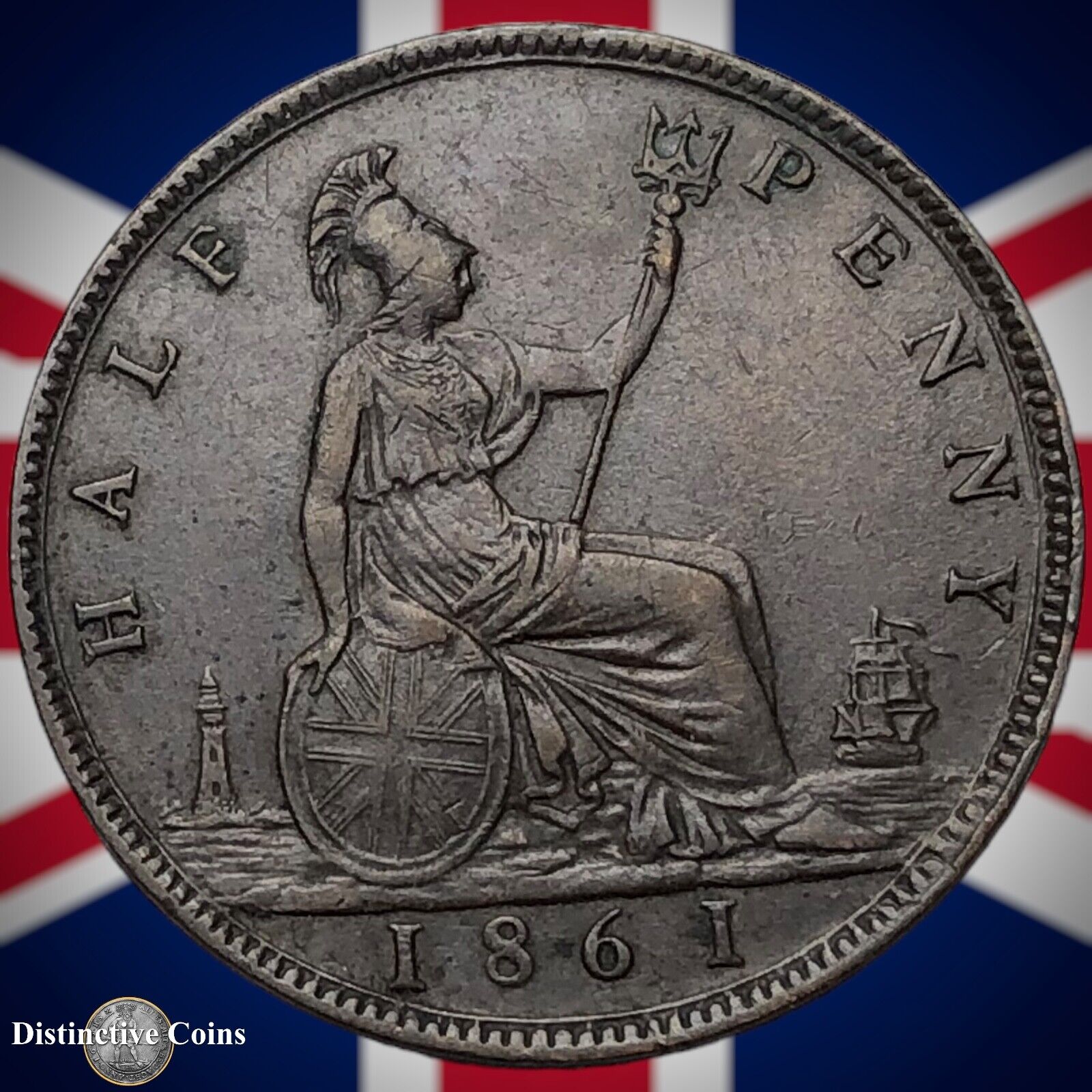 Great Britain 1861 Half Penny 1/2d GB5372