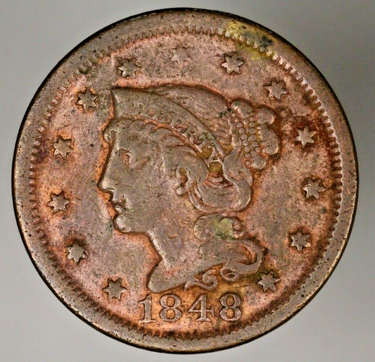 US 1848 Large Cent Cleaned  A2858