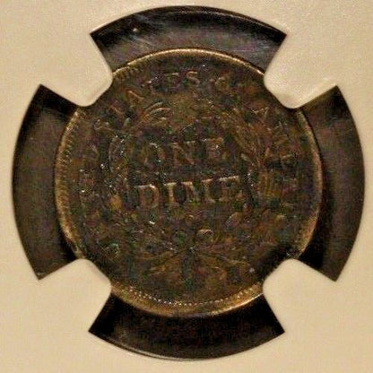 1840 O Seated Liberty Dime No Drapery NGC XF Detail * 