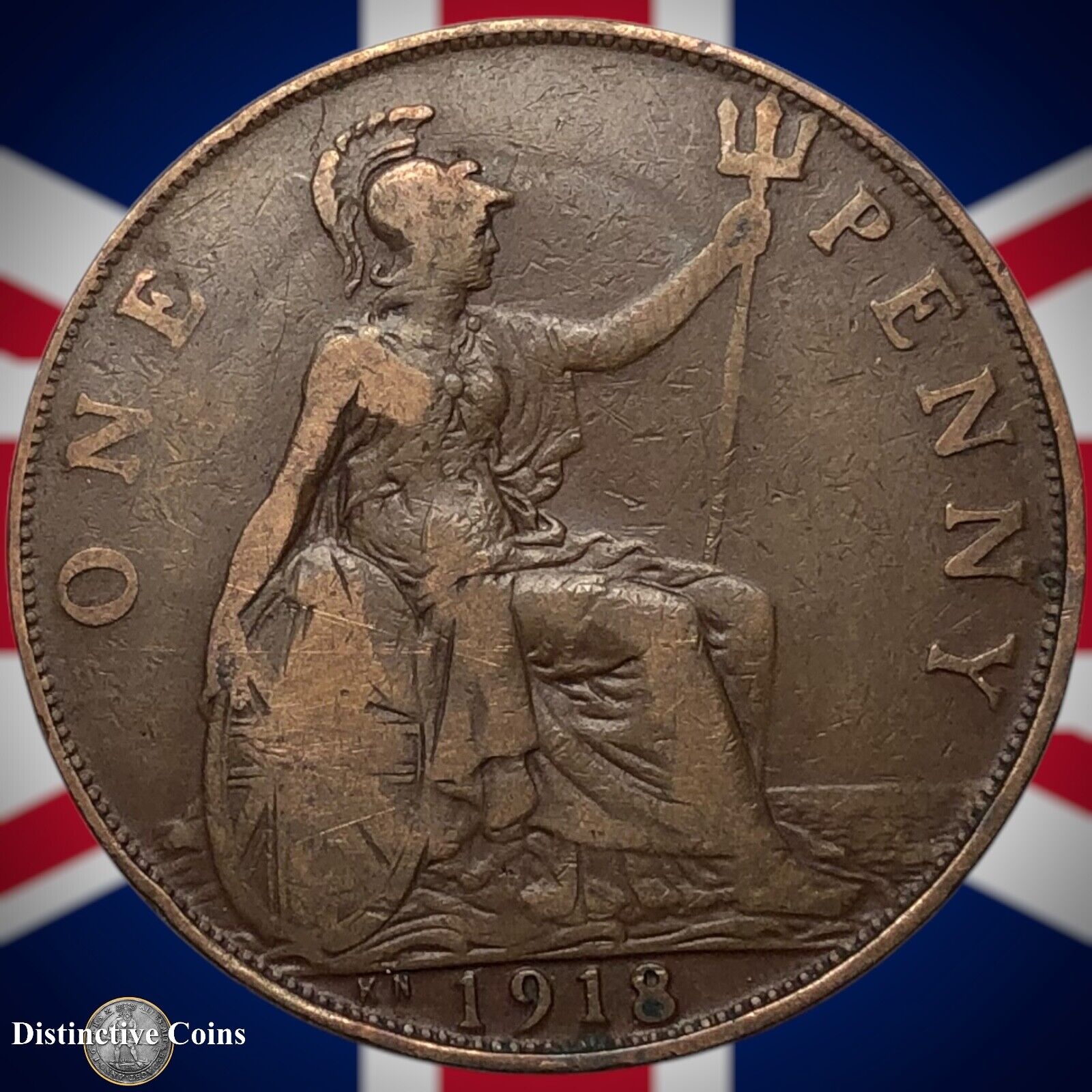 Great Britain 1918 KN Penny 1d GB6882