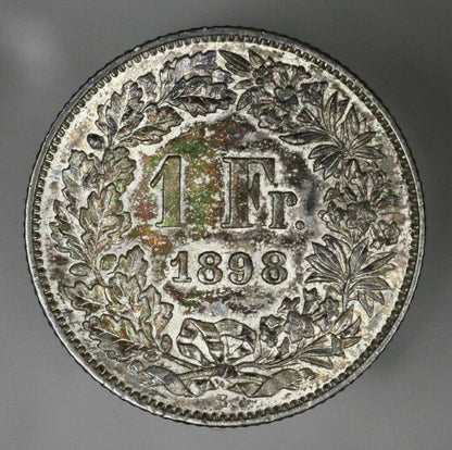 Switzerland 1898 Franc Nice UNC Some Color  A3023