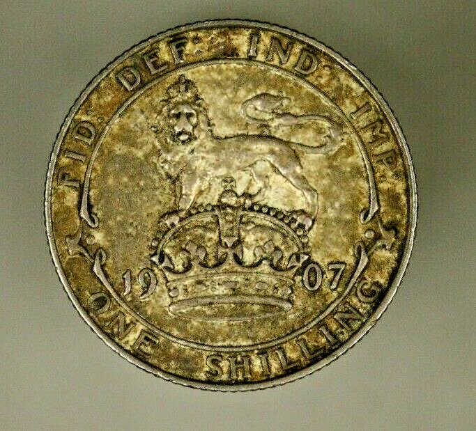 Great Britain Silver Shilling 1907 Toned  XF  A1285