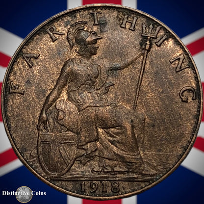 Great Britain 1918 Farthing 1/4d GB4691