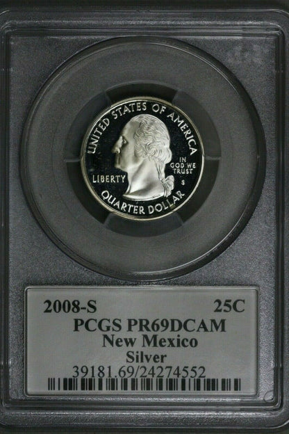 US 2008S Silver New Mexico State Quarter PCGS PR69 DCAM  S494