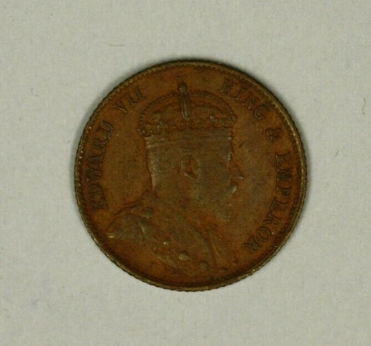Straits Settlements 1/4 Cent  1908  XF  A878