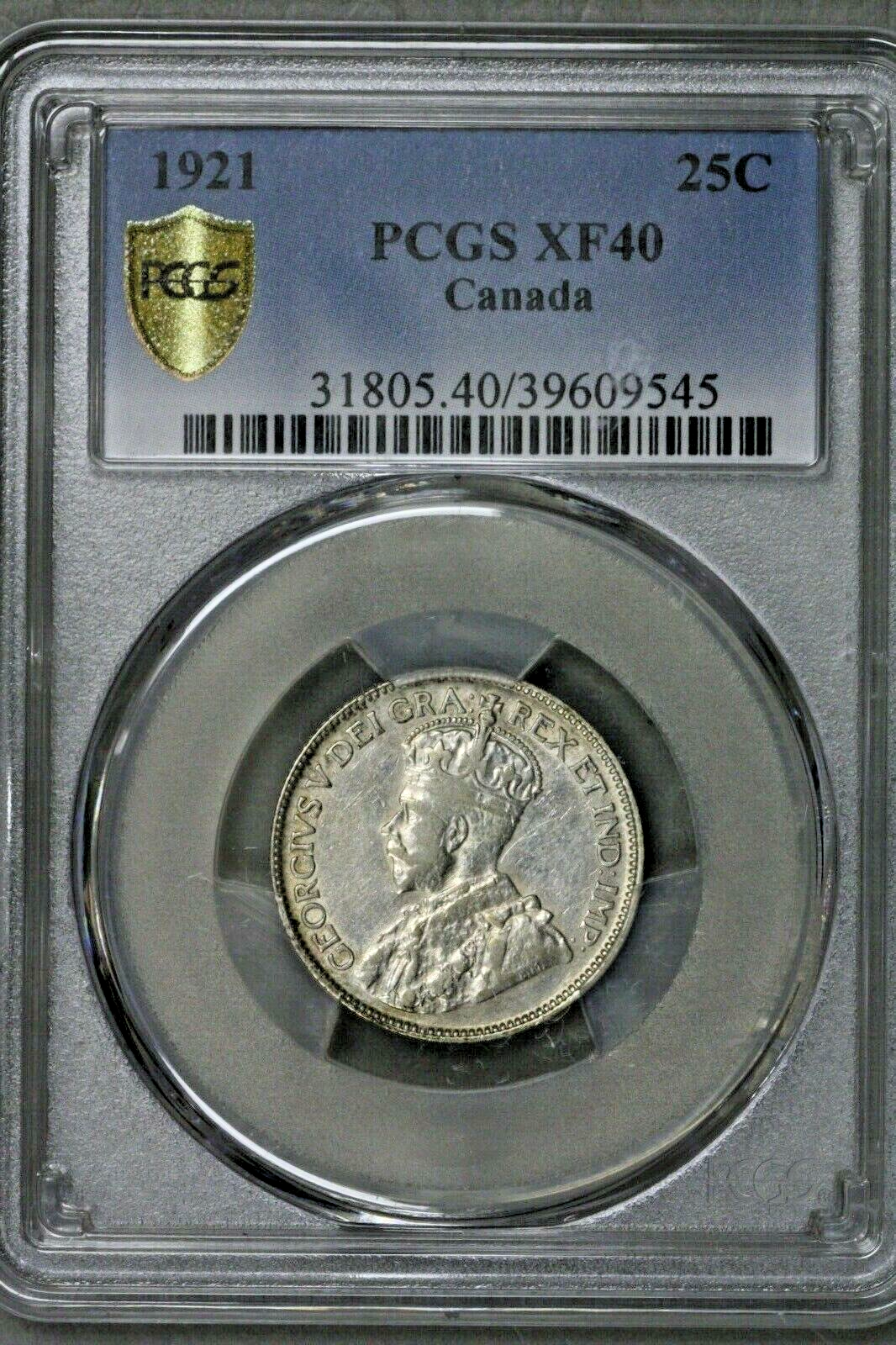 Canada 1921 25 Cents PCGC XF 40   S387