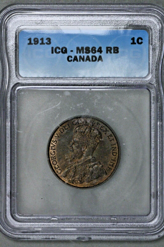 Canada 1913 1 Cent ICG MS 64 BN XE   S380