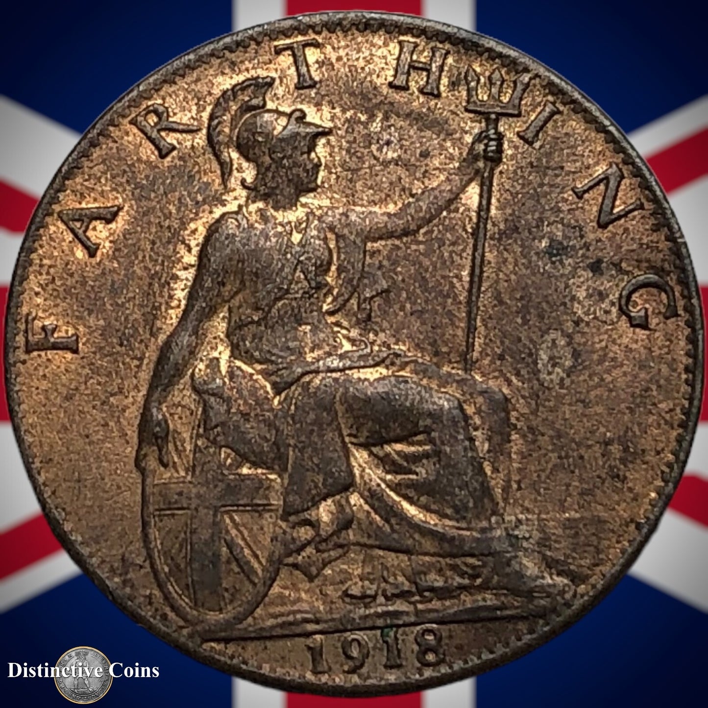 Great Britain 1918 Farthing 1/4d GB4714