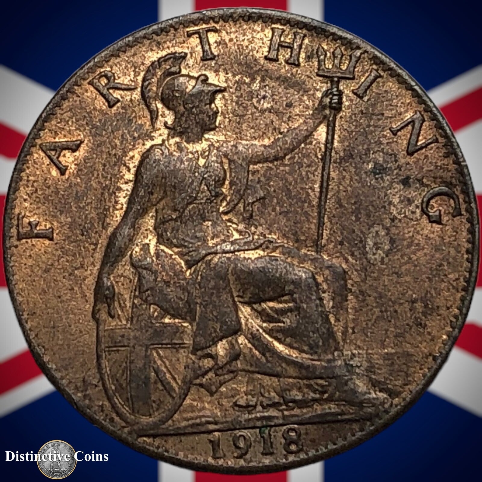 Great Britain 1918 Farthing 1/4d GB4714