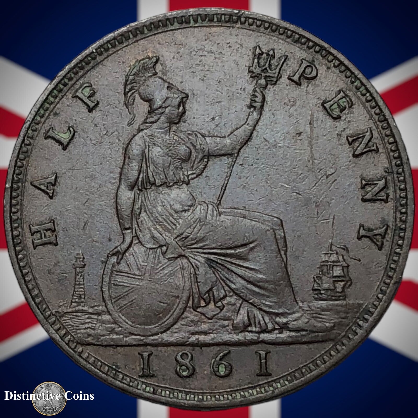 Great Britain 1861 Half Penny 1/2d GB5388